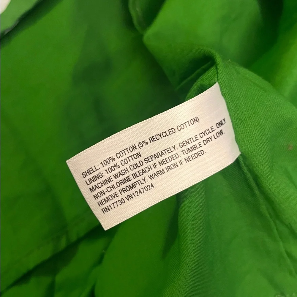 NWT Kate Spade New York x Target Poplin Long Sleeve Green Mini Dress Size Small